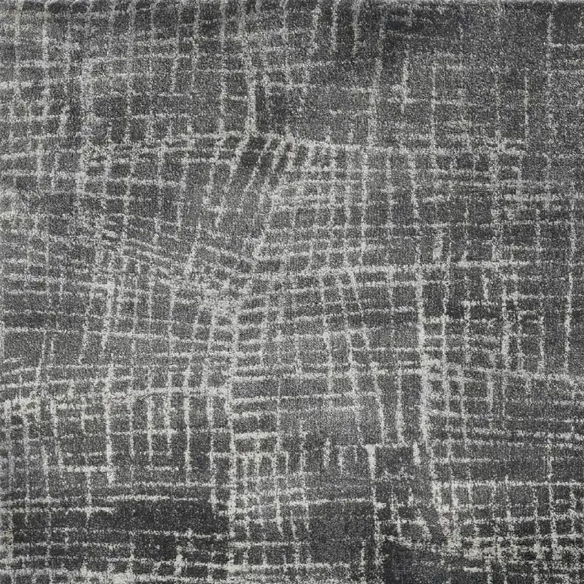 Gray And Dark Gray Abstract Distressed Area Rug Photo 1