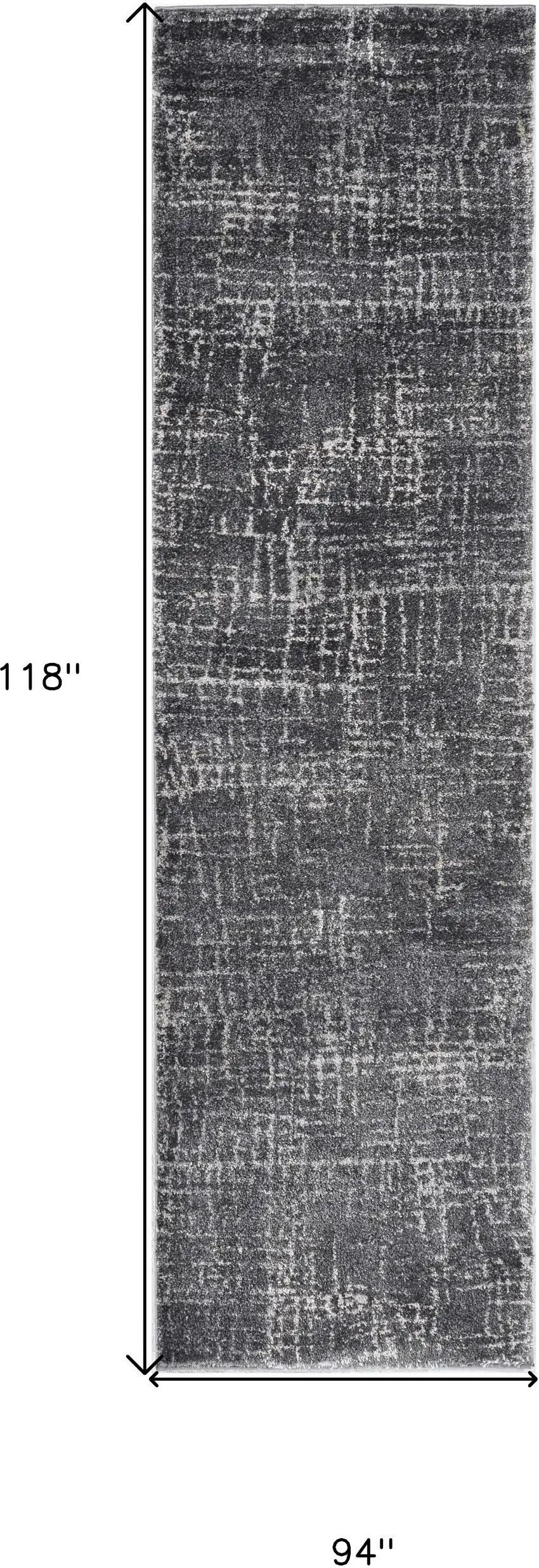 Grey Machine Woven Abstract Scratch Indoor Area Rug Photo 3