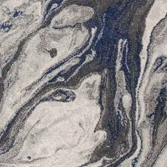 Blue And Gray Abstract Area Rug Photo 5