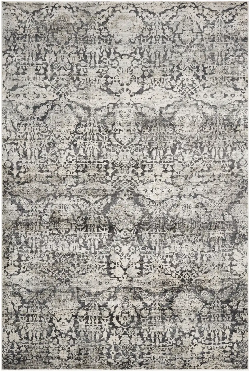 Gray Floral Area Rug Photo 2