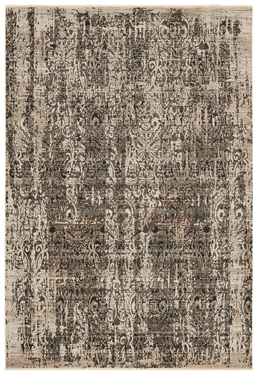 Grey Machine Woven Distressed Traditional Indoor Area Rug Photo 2