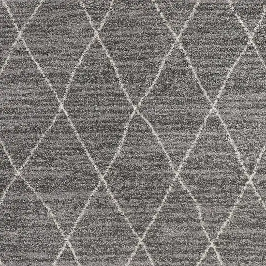 Grey Machine Woven Geometric Indoor Area Rug Photo 2
