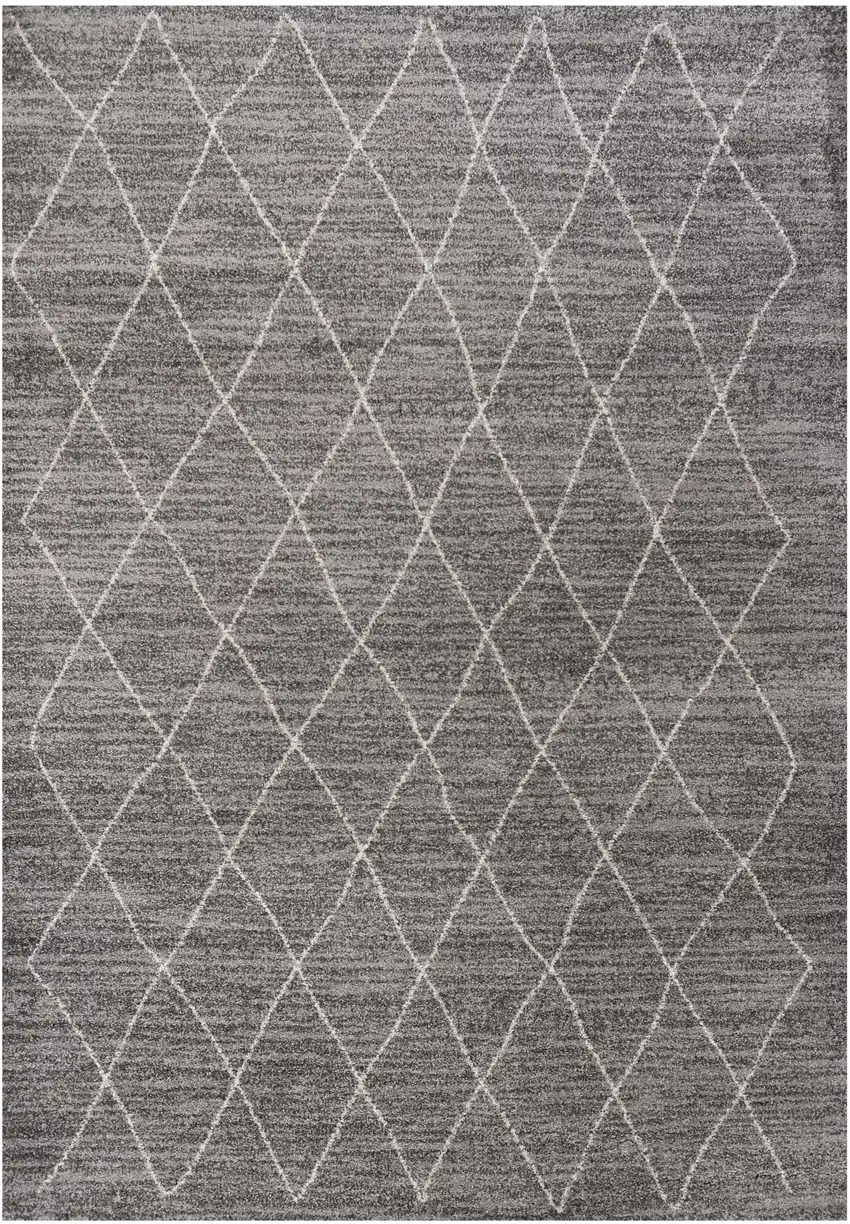 Grey Machine Woven Geometric Indoor Area Rug Photo 1