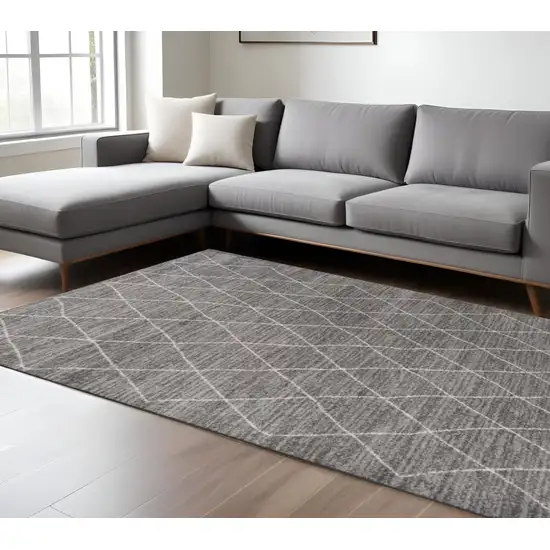Gray And Ivory Geometric Area Rug Photo 1
