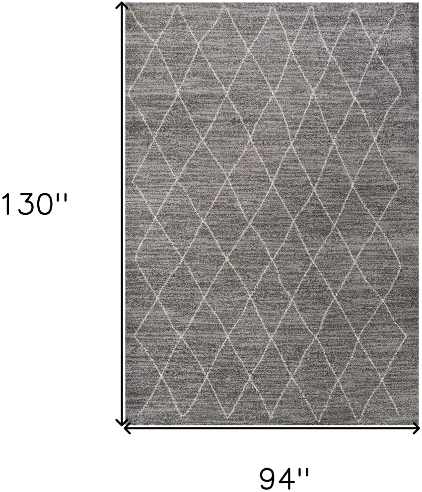 Grey Machine Woven Geometric Indoor Area Rug Photo 4
