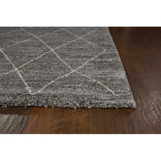 Grey Machine Woven Geometric Indoor Area Rug Photo 4