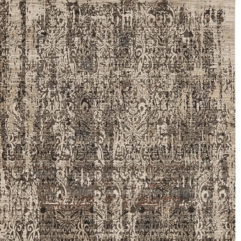 Grey Machine Woven Shrank Distressed Traditional Design Indoor Area Rug Photo 3