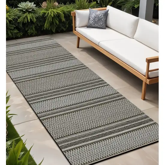 Gray Southwestern Indoor Outdoor Area Rug Photo 1