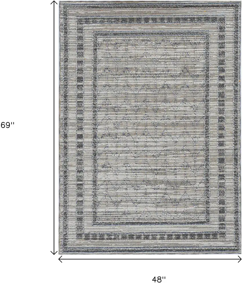 Gray Chevron Indoor Outdoor Area Rug Photo 6