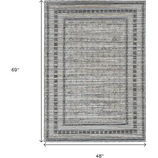 Gray Chevron Indoor Outdoor Area Rug Photo 6