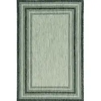 Photo of Grey Machine Woven UV Treated Bordered Indoor Outdoor Accent Rug
