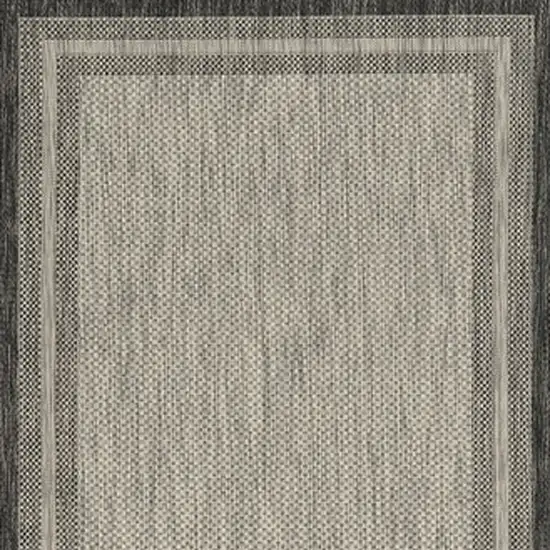8'X11' Grey Machine Woven Uv Treated Bordered Indoor Outdoor Area Rug Photo 4