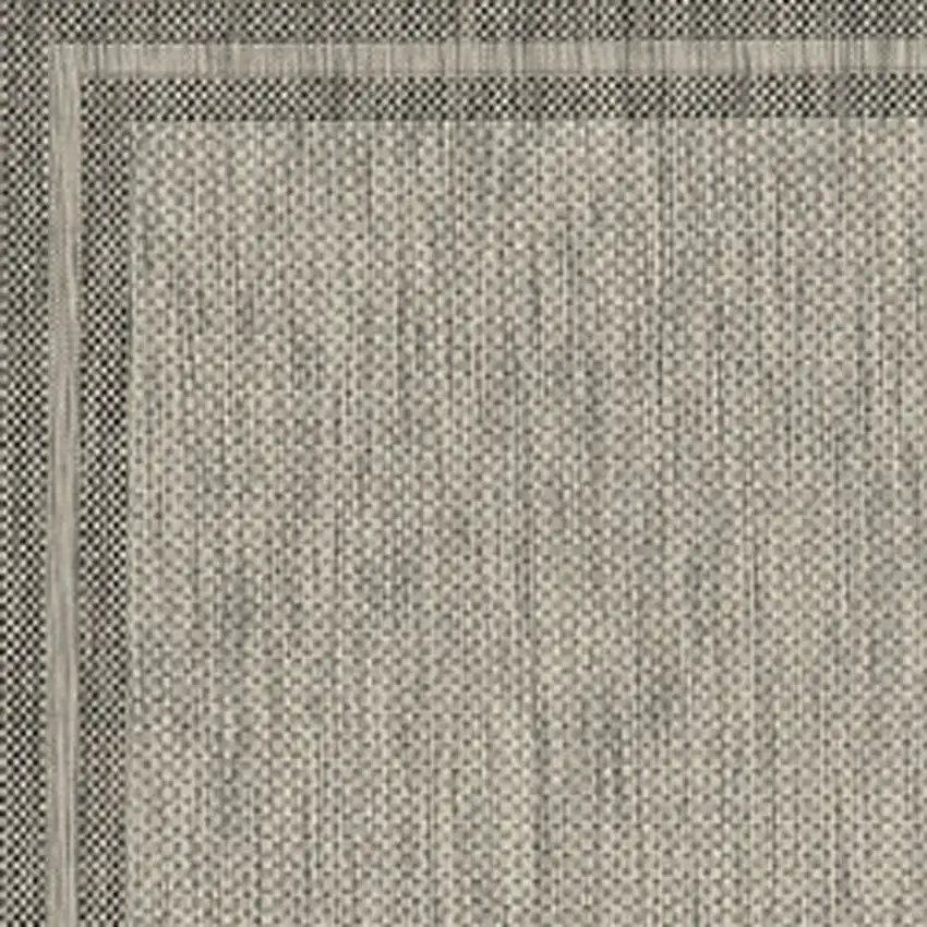 8'X11' Grey Machine Woven Uv Treated Bordered Indoor Outdoor Area Rug Photo 3