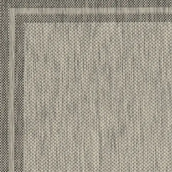 8'X11' Grey Machine Woven Uv Treated Bordered Indoor Outdoor Area Rug Photo 3