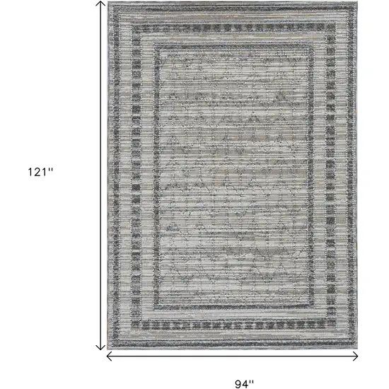Gray Striped Indoor Outdoor Area Rug Photo 7
