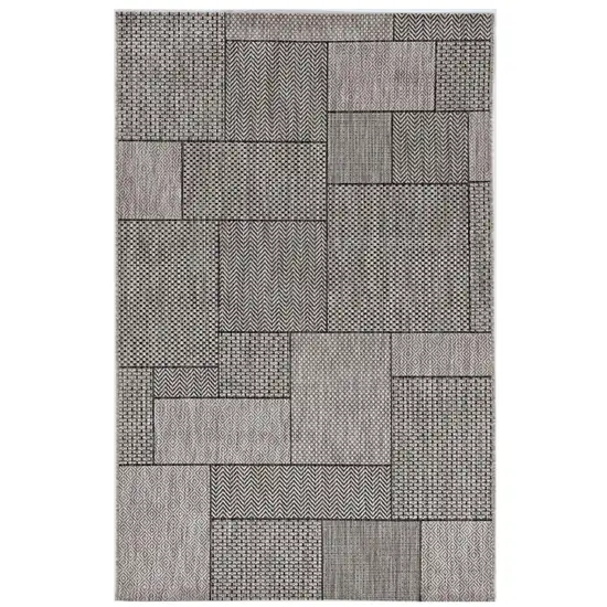 Gray Abstract Indoor Outdoor Area Rug Photo 2