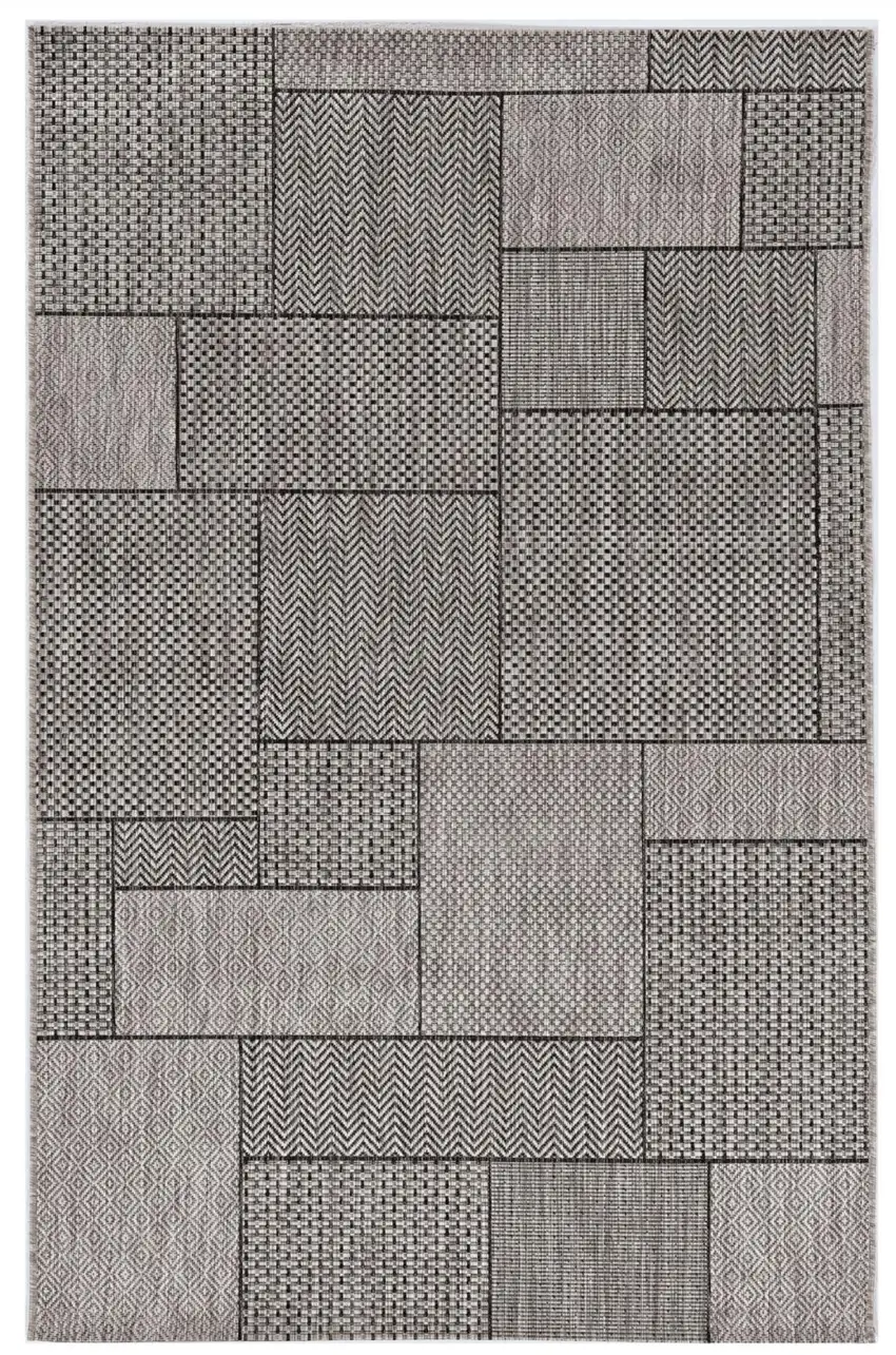 Gray Abstract Indoor Outdoor Area Rug Photo 2