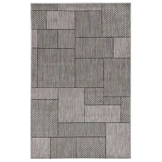 Gray Abstract Indoor Outdoor Area Rug Photo 3