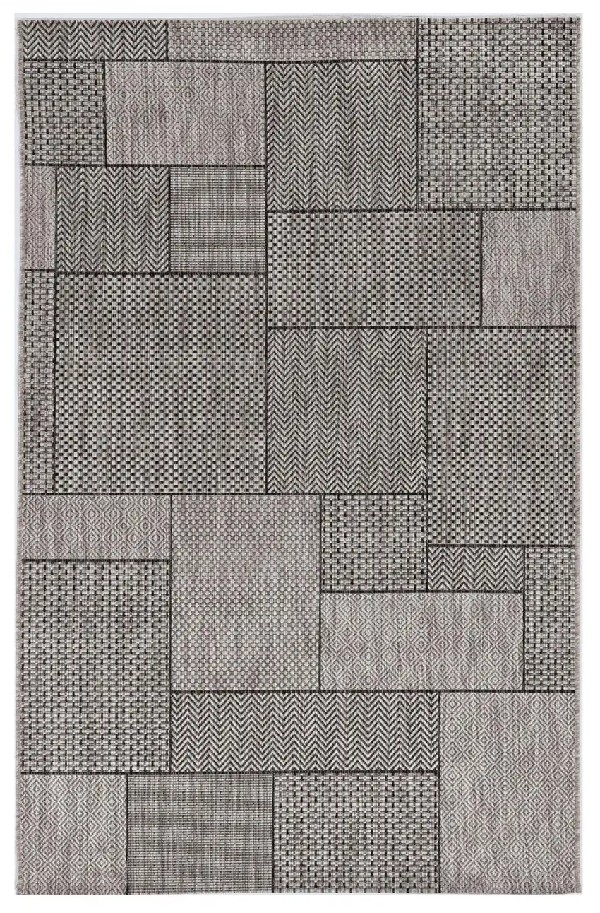 Gray Abstract Indoor Outdoor Area Rug Photo 3