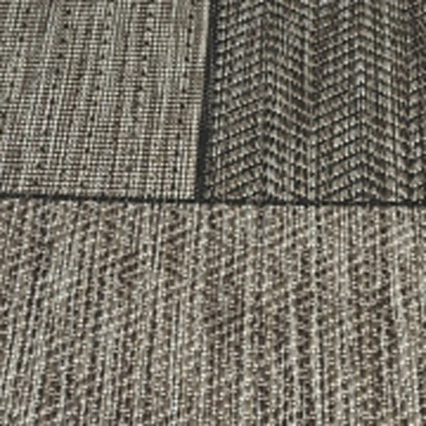 8'X11' Grey Machine Woven Uv Treated Geometric Indoor Outdoor Area Rug Photo 6