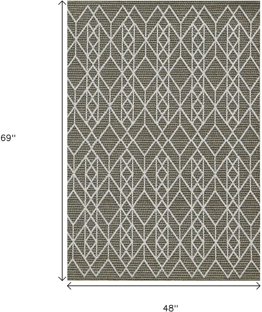 Gray Southwestern Indoor Outdoor Area Rug Photo 3