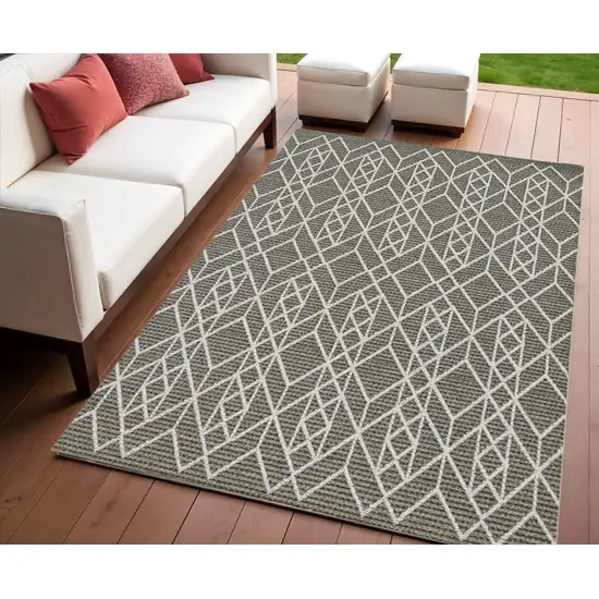 Gray Southwestern Indoor Outdoor Area Rug Photo 1