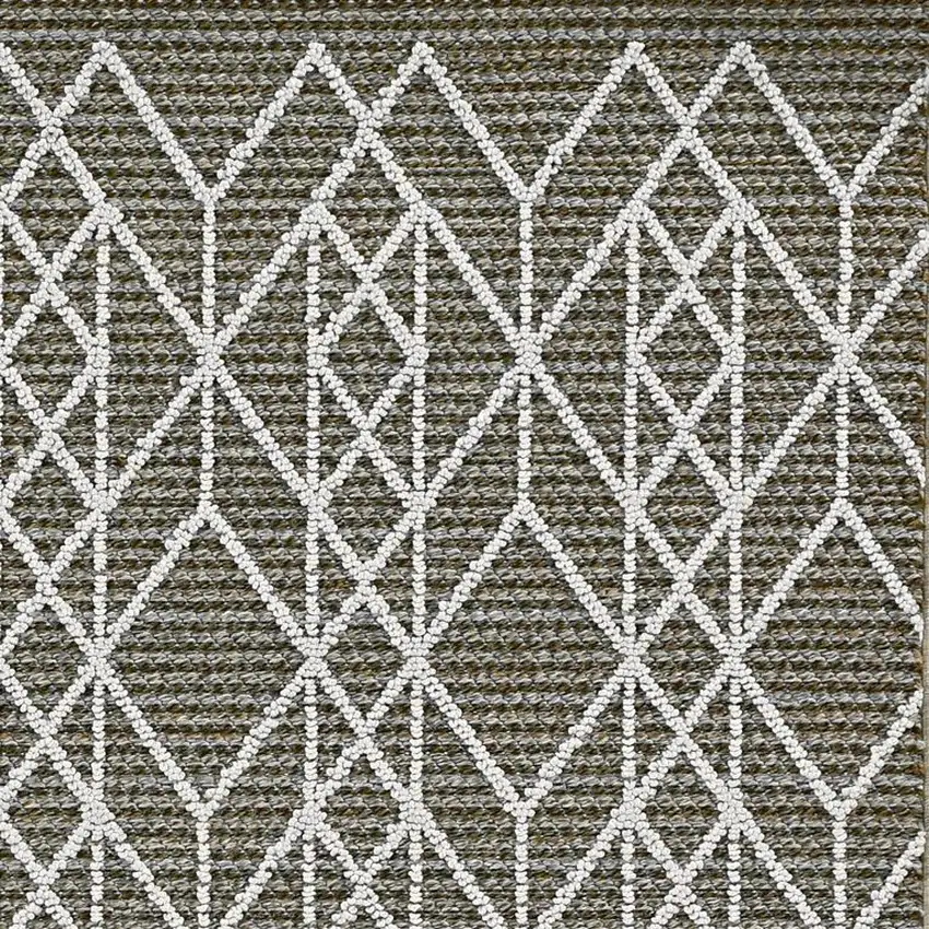 Grey Machine Woven UV Treated Geometric Indoor Outdoor Area Rug Photo 2