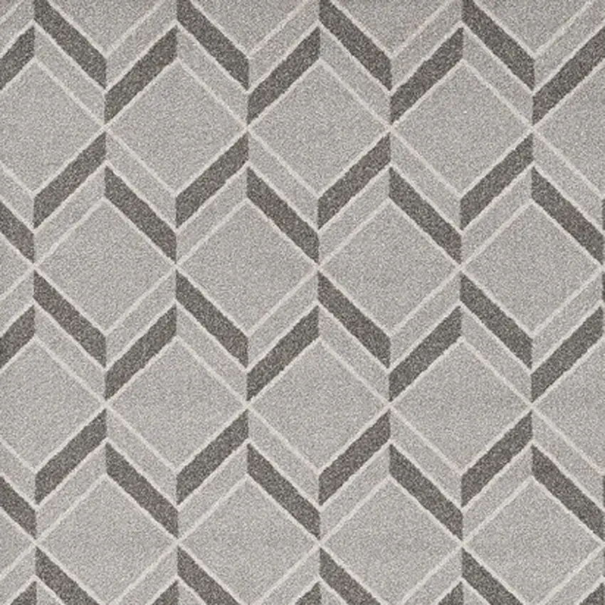 5'X8' Grey Machine Woven Uv Treated Herringbone Illusion Indoor Outdoor Area Rug Photo 5
