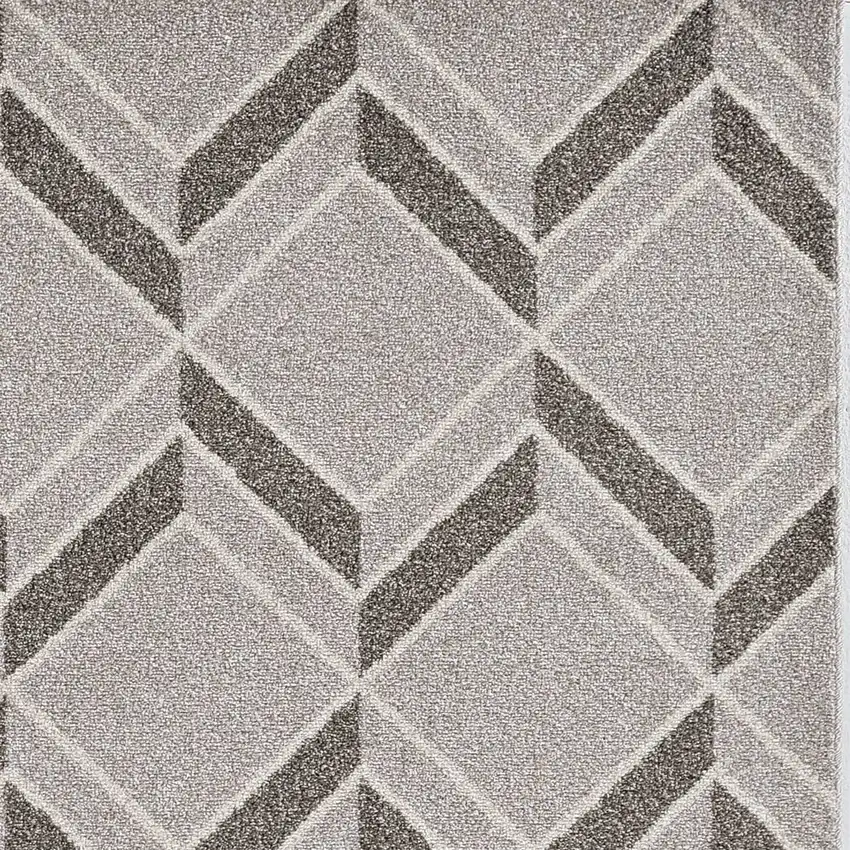 Grey Machine Woven UV Treated Herringbone Illusion Indoor Outdoor Area Rug Photo 1