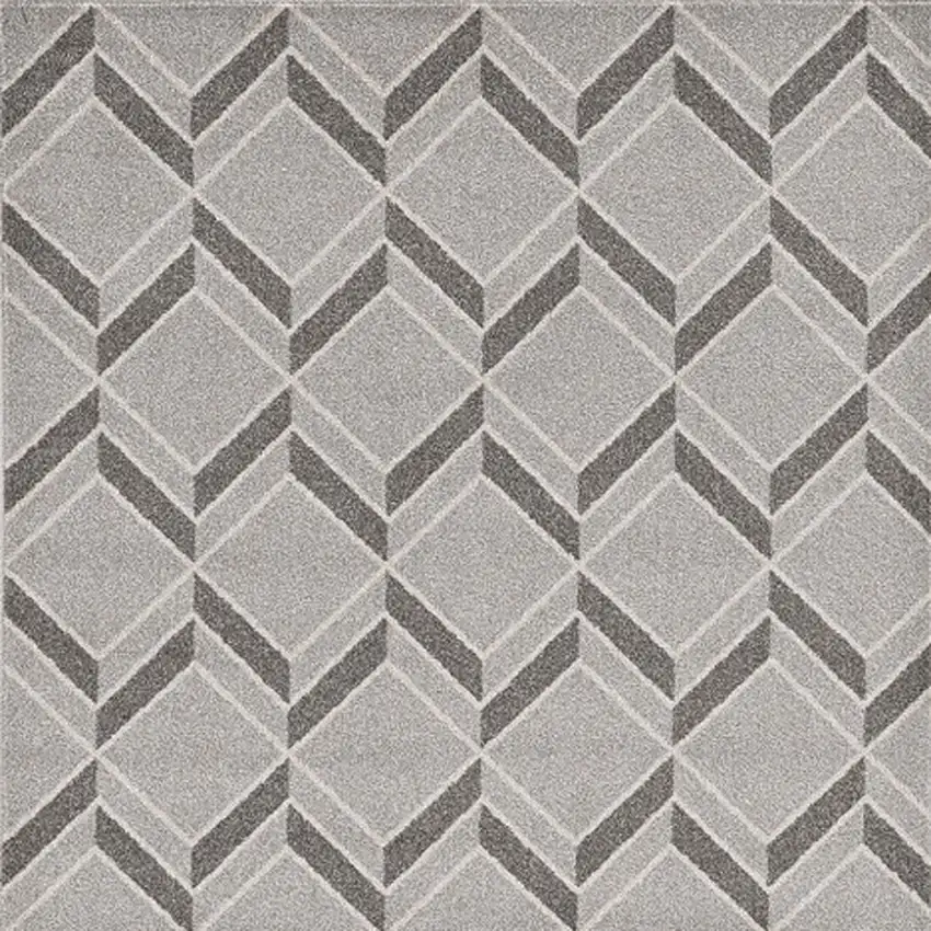 7'X10' Grey Machine Woven Uv Treated Herringbone Illusion Indoor Outdoor Area Rug Photo 6