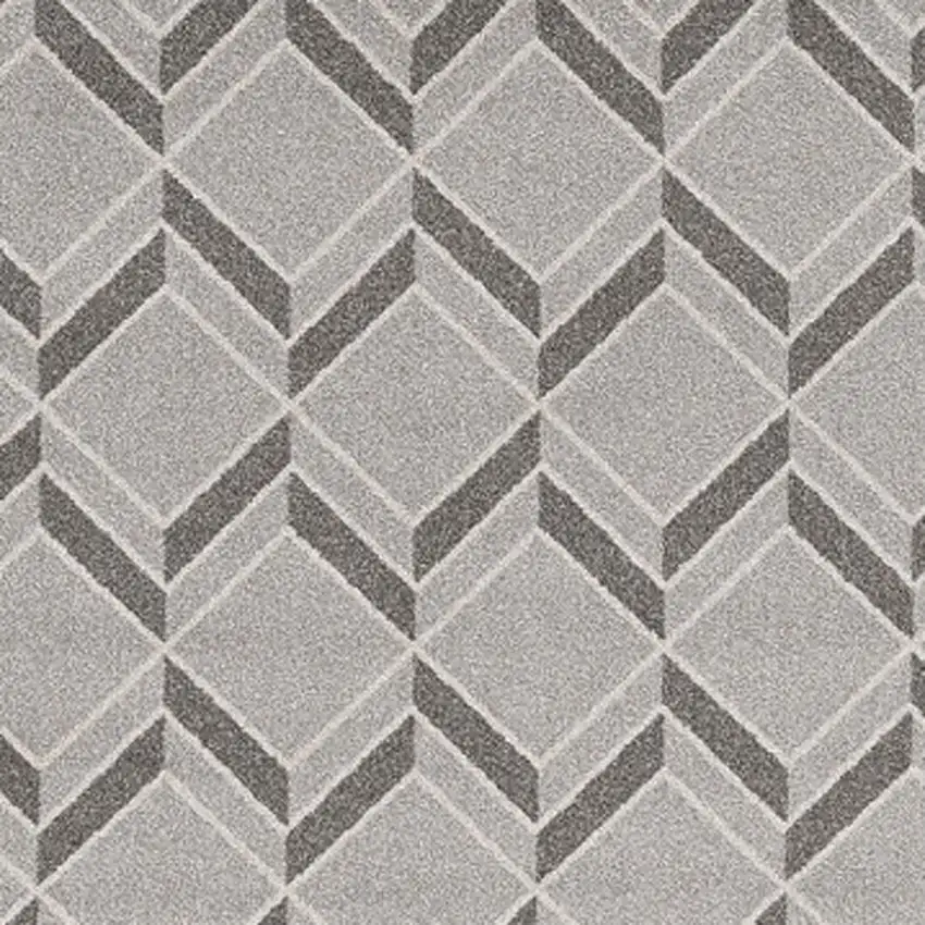 7'X10' Grey Machine Woven Uv Treated Herringbone Illusion Indoor Outdoor Area Rug Photo 5