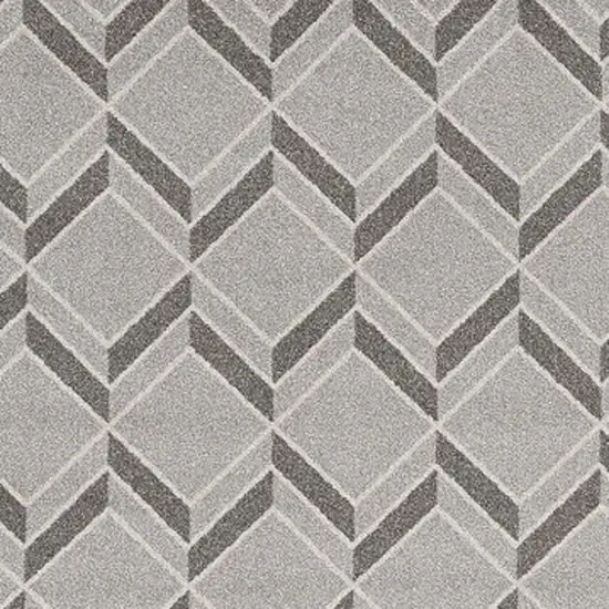 7'X10' Grey Machine Woven Uv Treated Herringbone Illusion Indoor Outdoor Area Rug Photo 5