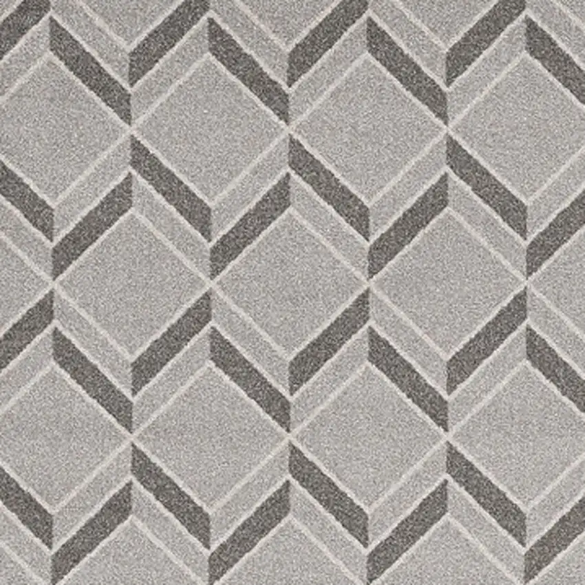 8'X11' Grey Machine Woven Uv Treated Herringbone Illusion Indoor Outdoor Area Rug Photo 5