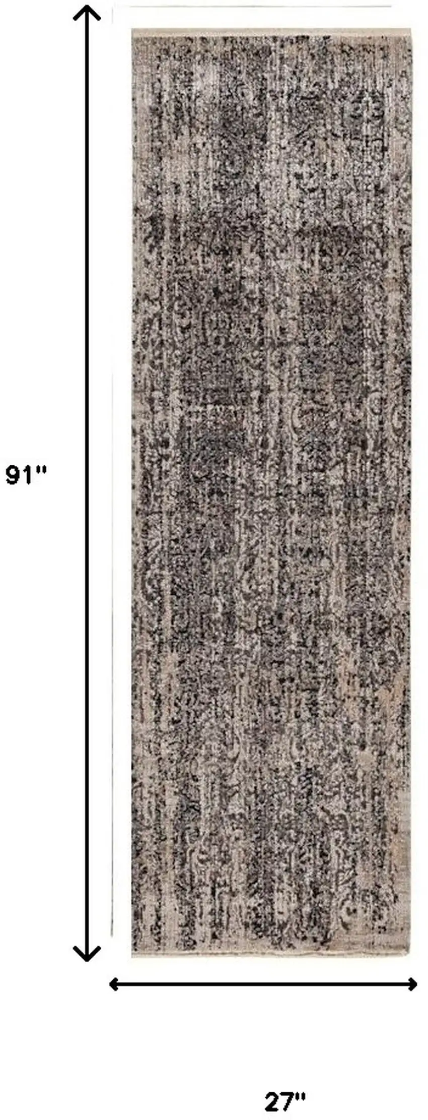 2' X 8' Grey Medallion Runner Rug Photo 7