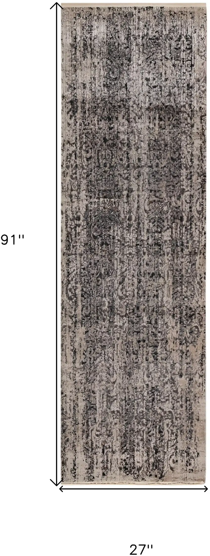 2' X 8' Grey Medallion Runner Rug Photo 6