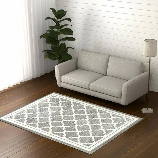 5' X 8' Grey Moroccan Area Rug Photo 1