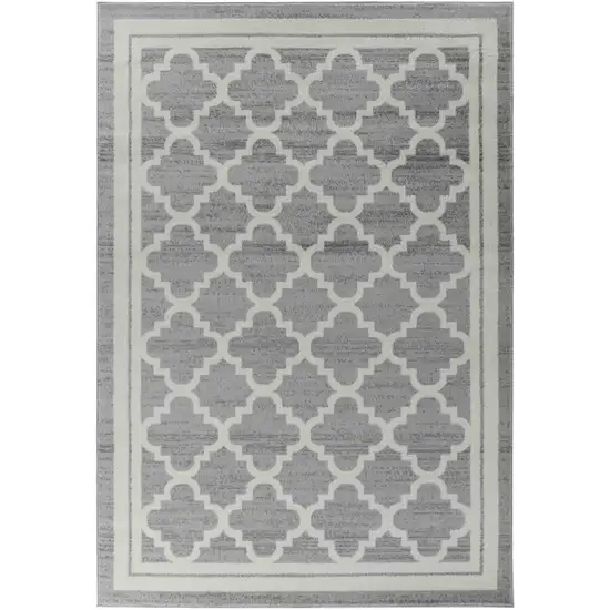 7' X 10' Grey Moroccan Area Rug Photo 4