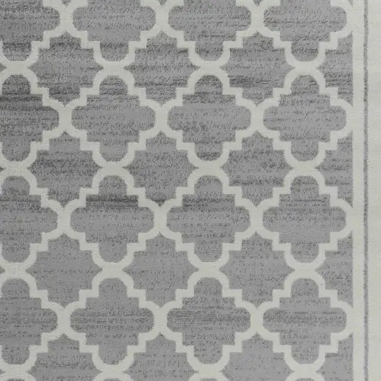 8' X 11' Grey Moroccan Area Rug Photo 4