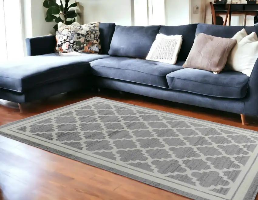 8' X 11' Grey Moroccan Area Rug Photo 1