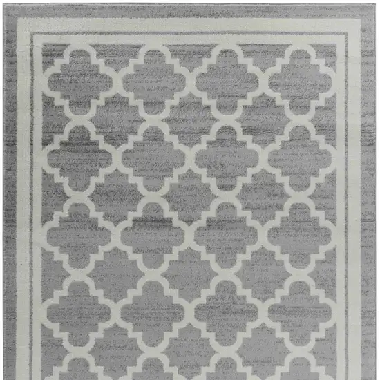 8' X 11' Grey Moroccan Area Rug Photo 5