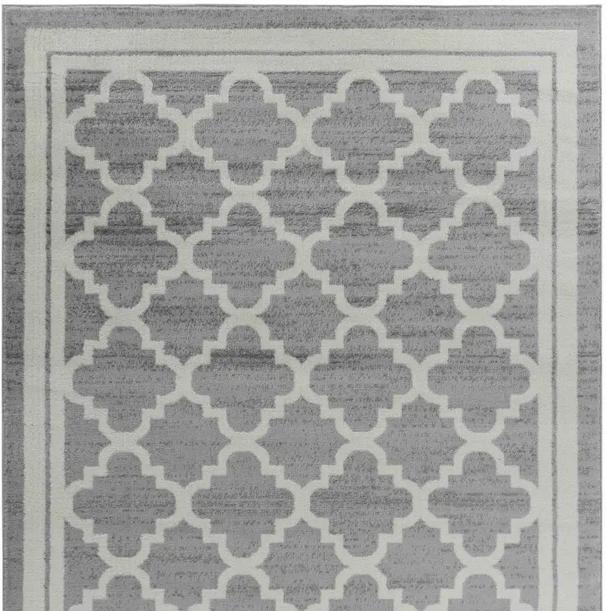 8' X 11' Grey Moroccan Area Rug Photo 5