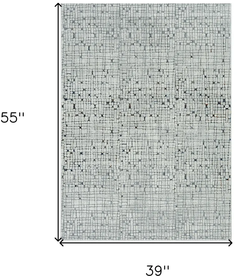 Grey Mosaic Area Rug Photo 4