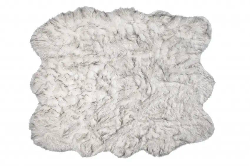 Grey Ombre Faux Sheepskin Non Skid Area Rug Photo 3