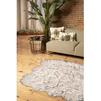 Photo of Grey Ombre Faux Sheepskin Non Skid Area Rug