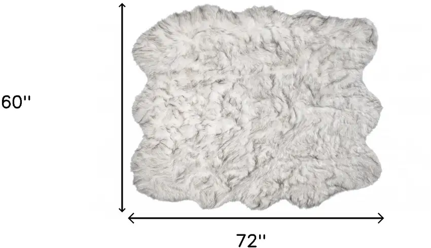 Grey Ombre Faux Sheepskin Non Skid Area Rug Photo 4