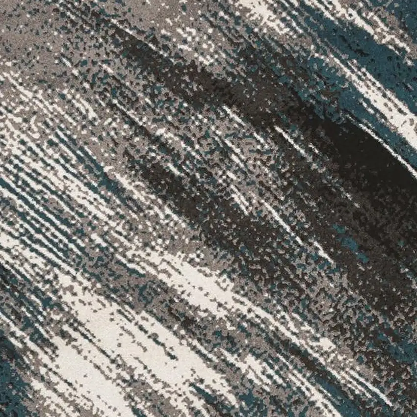 Blue and Gray Abstract Area Rug Photo 4