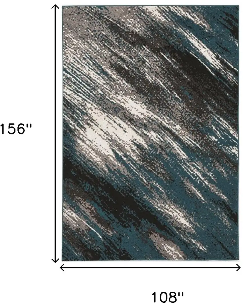 Grey Or Blue Abstract Design Indoor Area Rug Photo 3