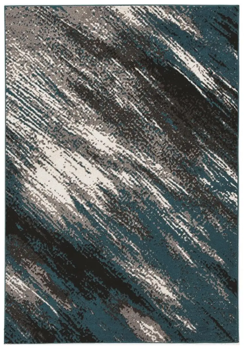 Grey Or Blue Abstract Design Indoor Area Rug Photo 2