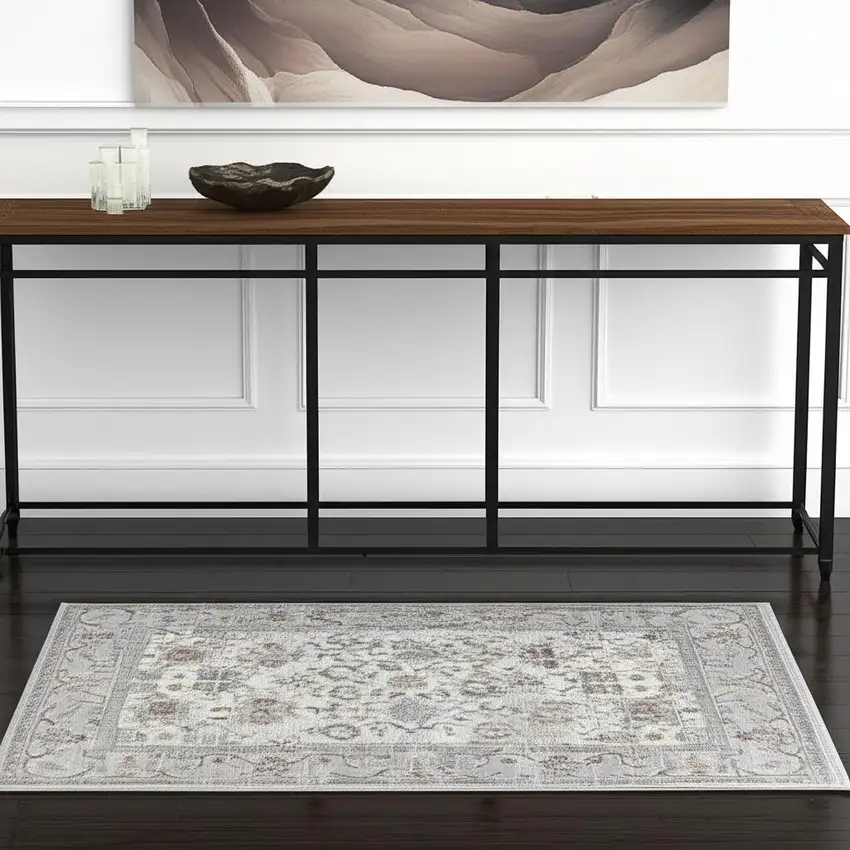 Grey Oriental Area Rug Photo 1