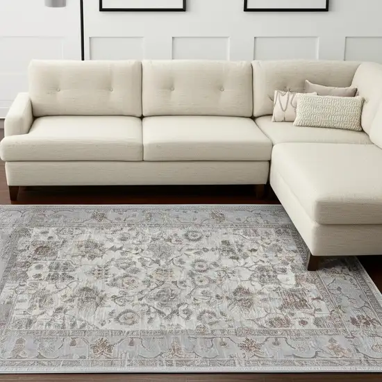 8' X 11' Grey Oriental Area Rug Photo 1